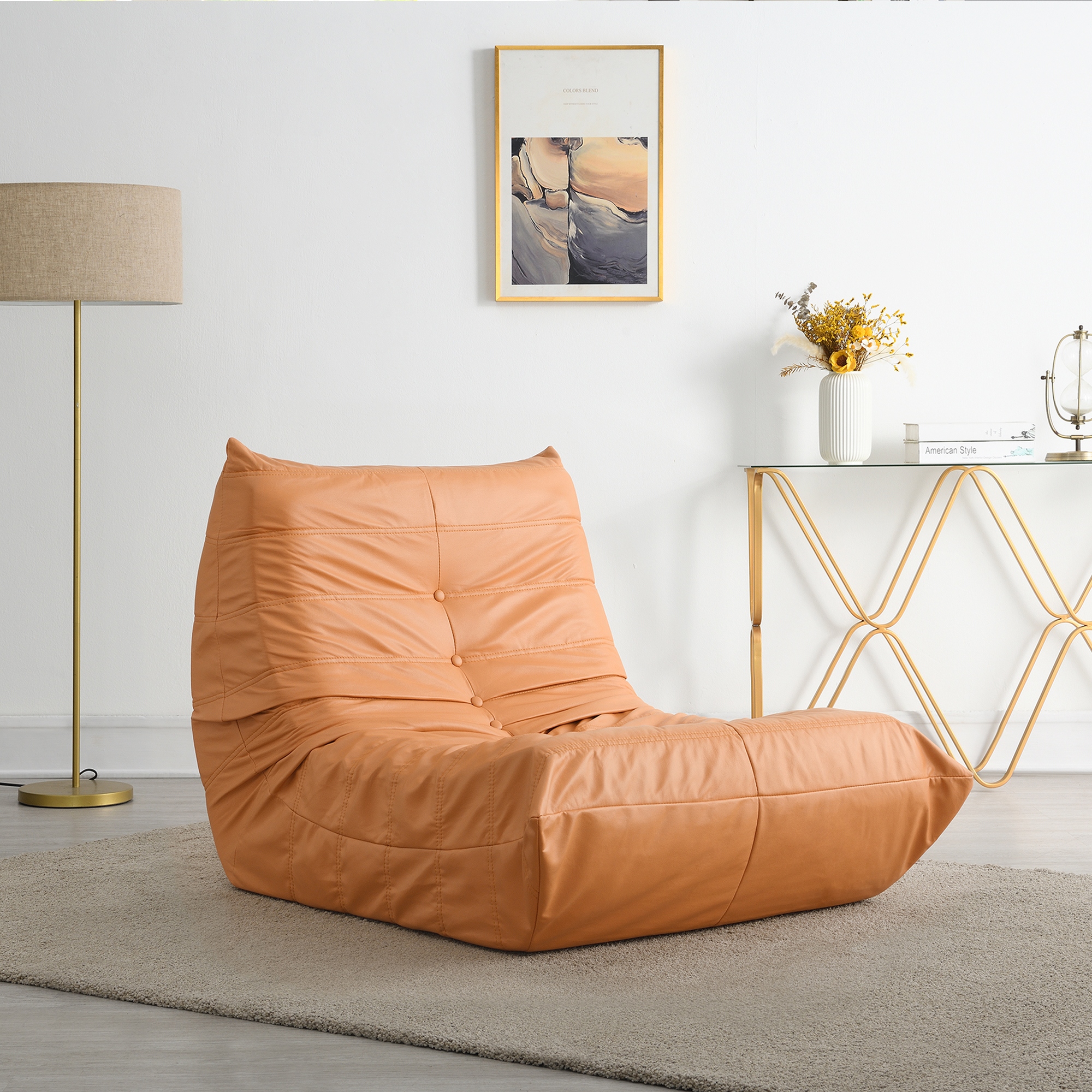 Comfy Oversized Lazy Sofa Modern Armless Lounge Chair with